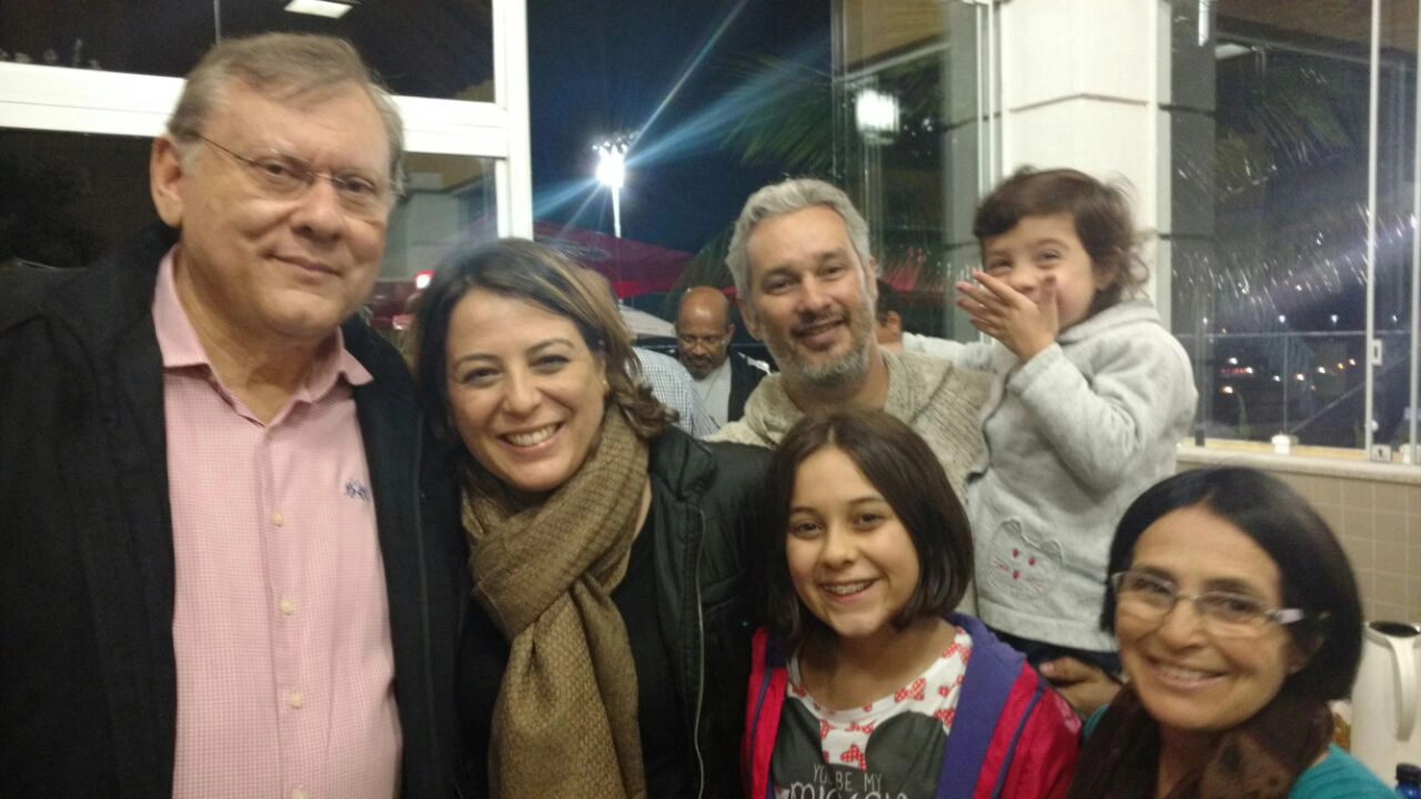 Milton Neves, Luciana Ferreira, Benedita Ferreira e Mário Santos