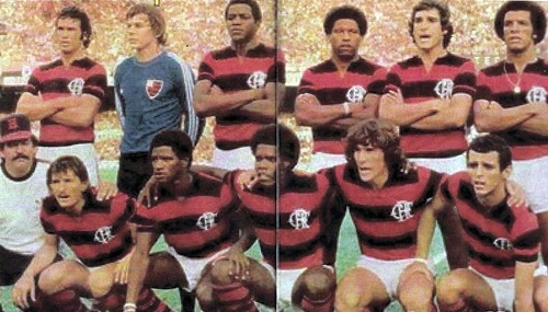 Este time do Flamengo deu grandes alegrias à torcida em 1979 ao conquistar o Campeonato Carioca. Em pé vemos Rondinelli, Cantarele, Manguito, Ramirez, Paulo Cesar Carpegiani e Junior Capacete; agachados estão Reinaldo, Adílio, Cláudio Adão, Zico e Julio Cesar