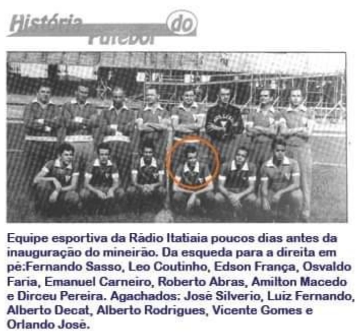 Equipe da rádio Itatiaia dias antes da inauguração do Mineirão