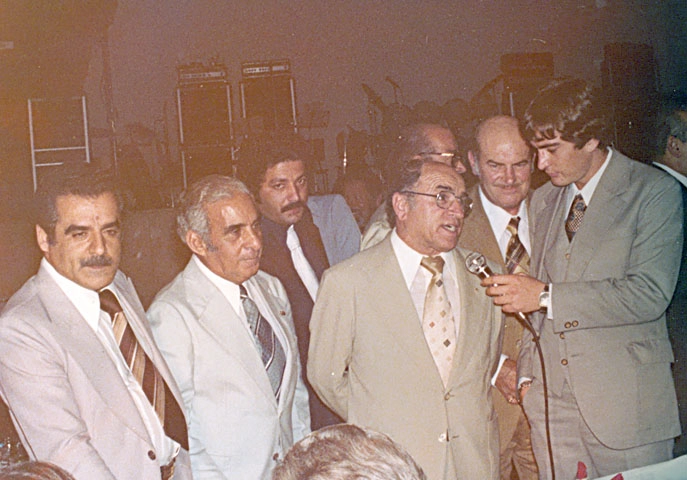 Da esquerda para a direita: Eduardo José Farah, Vicente Matheus, Reginaldo Fernandes, Alfredo Metidieri e João Rehder. Foto: Arquivo ACEESP