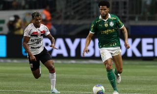 Alviverde buscou a vitória no último lance na partida da ida. Foto: Cesar Greco/Palmeiras