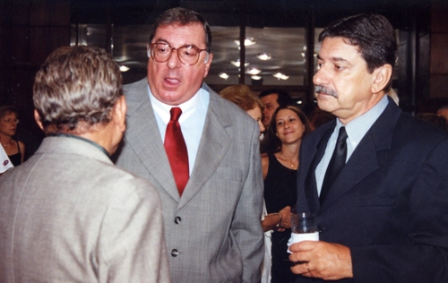 Evento da ACEESP (Associa&ccedil;&atilde;o dos Cronistas Esportivos de S&atilde;o Paulo): Roberto Silva, Alberto Helena Jr e S&eacute;rgio Barbalho. A foto &eacute; de Rodrigo Campos.
