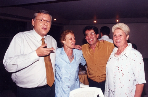 Da esquerda para a direita: Milton Neves, Cidinha Braga, Waldo Braga e Mara Barbalho. A foto &eacute; de Rodrigo Campos. 