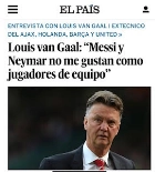 Van Gaal detona individualismo de Messi e Neymar, e defende o “espírito de equipe"