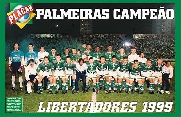 Em p&eacute;, da esquerda para a direita, Marcos, S&eacute;rgio, Carlos Pracidelli, Arce, C&eacute;sar Sampaio, Agnaldo, J&uacute;nior Baiano, Cl&eacute;ber, Roque J&uacute;nior, Galeano e o Dr. Aldo Guida. Agachados, da esquerda para a direita, o massagista Julio, Evair, Rubens J&uacute;nior, Rog&eacute;rio, o roupeiro Biro, Euller, Os&eacute;ias, J&uacute;nior, Alex, Zinho, Jackson, Paulo Nunes e o roupeiro Chiquinho. Foto: Revista Placar

