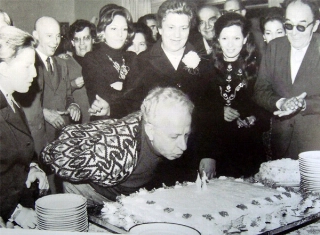 Comemorando seu 70º aniversário, em 22 de agosto de 1972. Foto do livro `Rebolo 100 Anos'. Foto: arquivo da família Rebolo