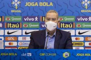 Presidente da CBF quebrou o silencia e disse que não demitiria o treinador da seleção. Foto: Lucas Figueiredo/CBF