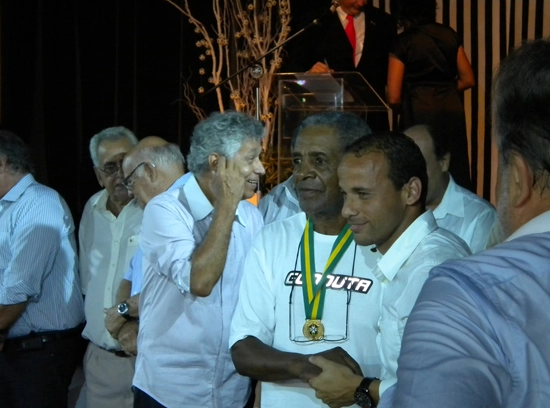 Reunidos no salão nobre da Vila, em fevereiro de 2011, Dorval com o Léo, Clodoaldo, Pepe e Zito. Foto: Carlos Mano Prieto, o Gigi