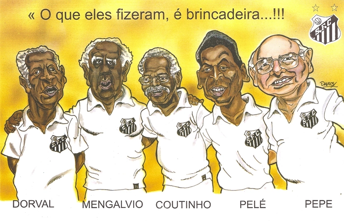 Dorval, Mengálvio, Coutinho, Pelé e Pepe. Autor: Darcy