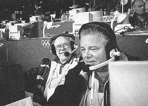 Com Luciano do Valle, nos Jogos Ol&iacute;mpicos de Sidney, Austr&aacute;lia, em 2000