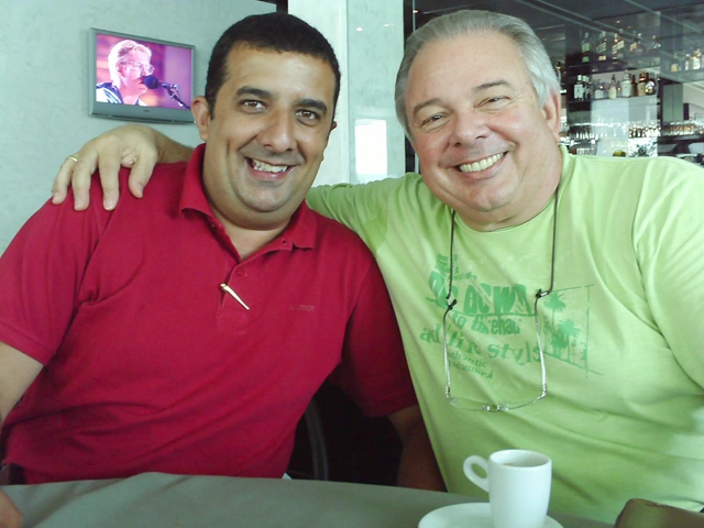 Tat&aacute; Muniz e Luciano do Valle. Foto enviada por Tat&aacute; Muniz