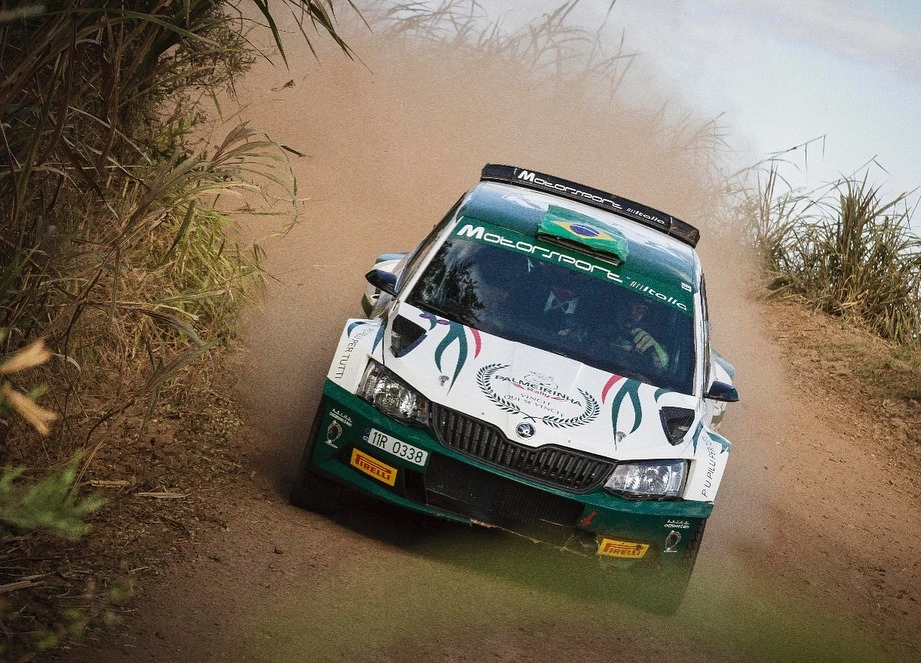 Em 26 de maio de 2018, pilotando seu Skoda Fabia R5 no Rally de Erechim-RS.  Foto: arquivo pessoal de Paulo Nobre