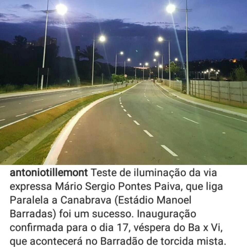 Via Expressa na Bahia, em homenagem a Mário Sérgio, concluída em fevereiro de 2018