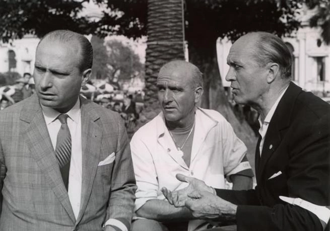 Fangio, Farina e Chiron, no Principado de Mônaco na década de 60