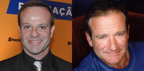 Rubens Barrichello e o saudoso ator Robin Williams