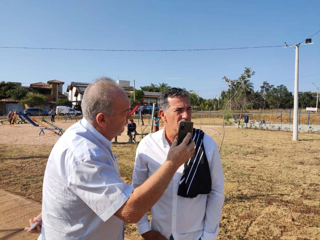 Edvaldo Tietz entrevistando Careca em 6 de agosto de 2022, dia da inauguração da Arena Cilinho, em Campinas