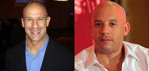 O piloto Tony Kanaan e o ator norte-americano Vin Diesel