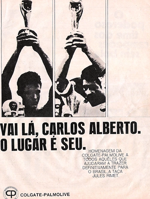 A multinacional Braniff também saudou o Tri do Brasil em 1970. Bellini é o primeiro, Mauro Ramos é o segundo e Carlos Alberto ocupou o lugar vazio da foto. Bonita a homenagem!