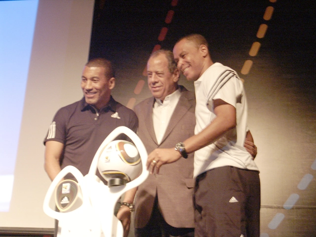 Mauro Silva, Carlos Alberto Torres e Paulo Sérgio no dia 04 de dezembro de 2009, como convidados da Adidas para o lançamento da 